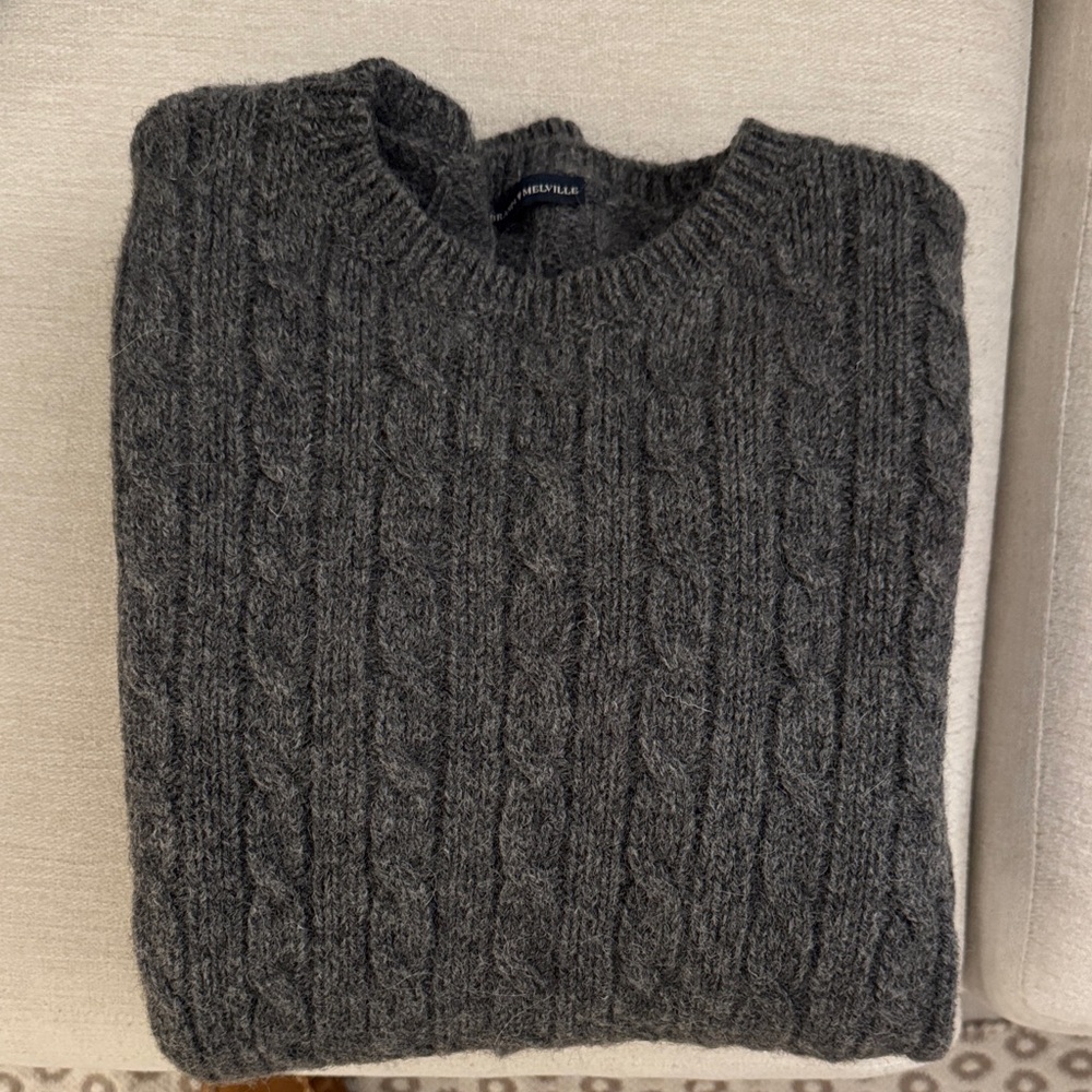 Women’s- Gray Cable Knit Sweater OS BRANDY MELVILLE